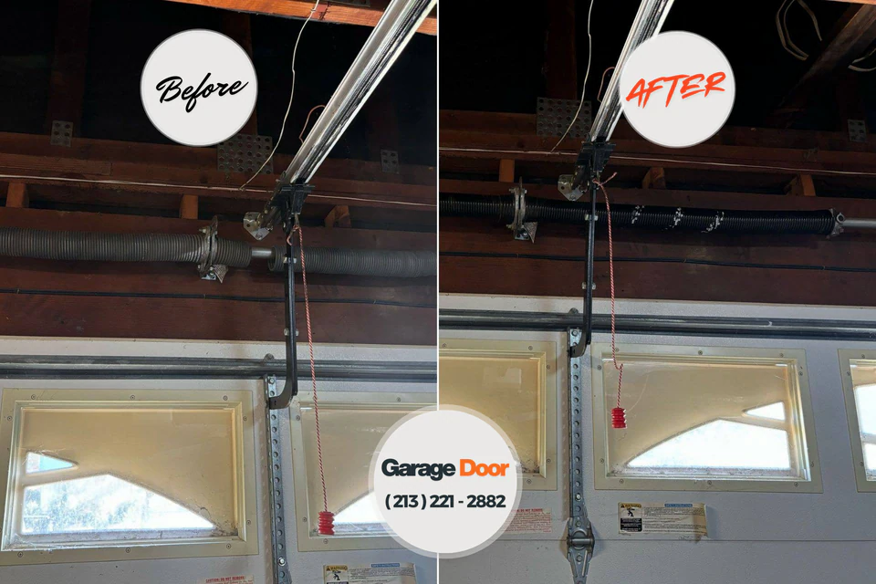 Before and after: garage door repair Lakes East, CT